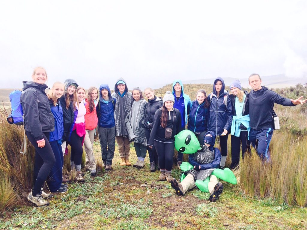 Our group during the Rumiñahui volcano hike.