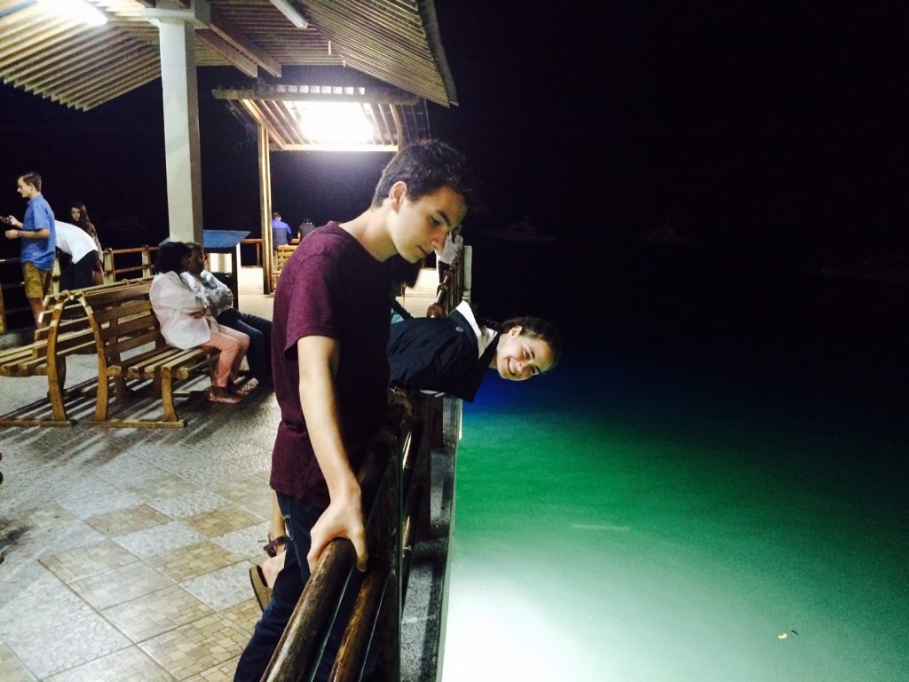 Watching the sharks at night in Santa Cruz