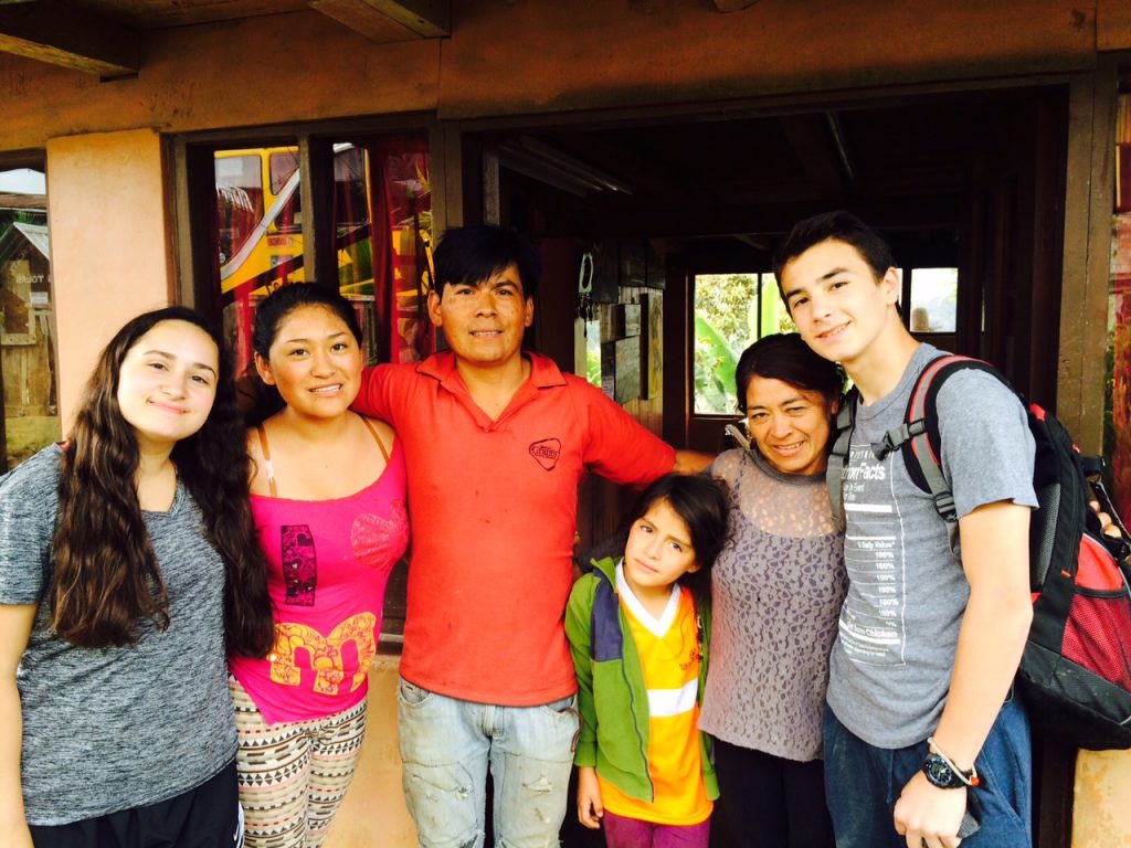 Elise and Landon with familia.