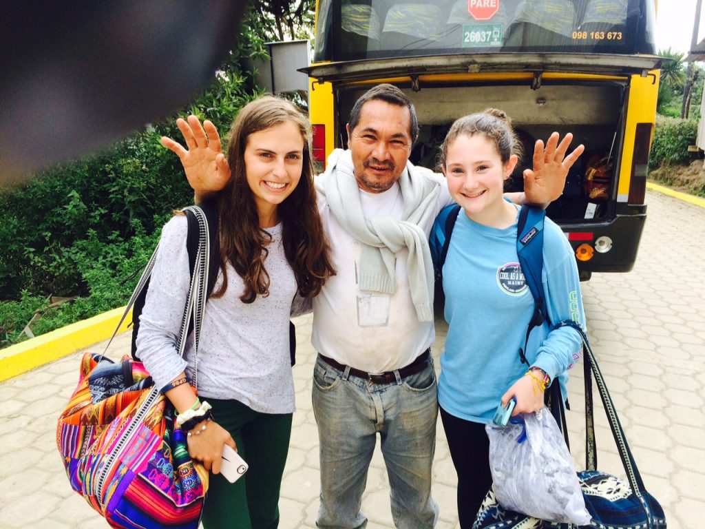 Marissa and Katie with host dad Salomon.