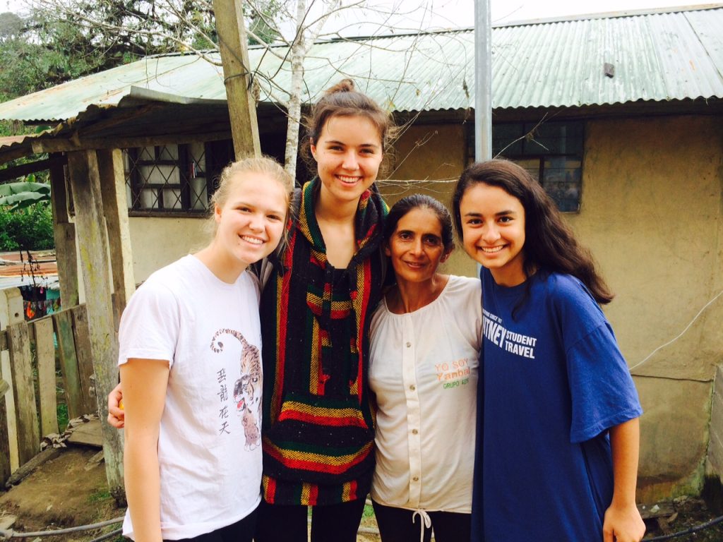 Sarah, Maya, and Leila with Oliva.